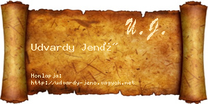 Udvardy Jenő névjegykártya