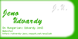 jeno udvardy business card